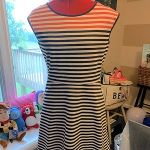 Two tone coral and navy Draper James dress